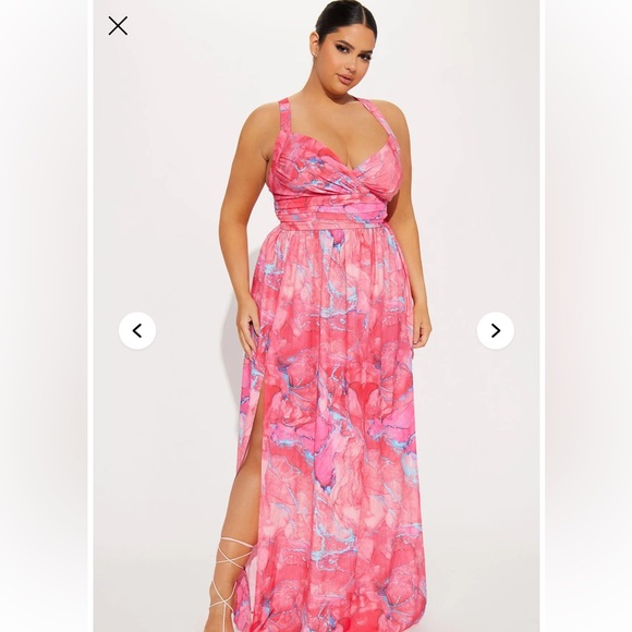 Fashion Nova Elegant Pink Marble Maxi Dress - Picture 3 of 5